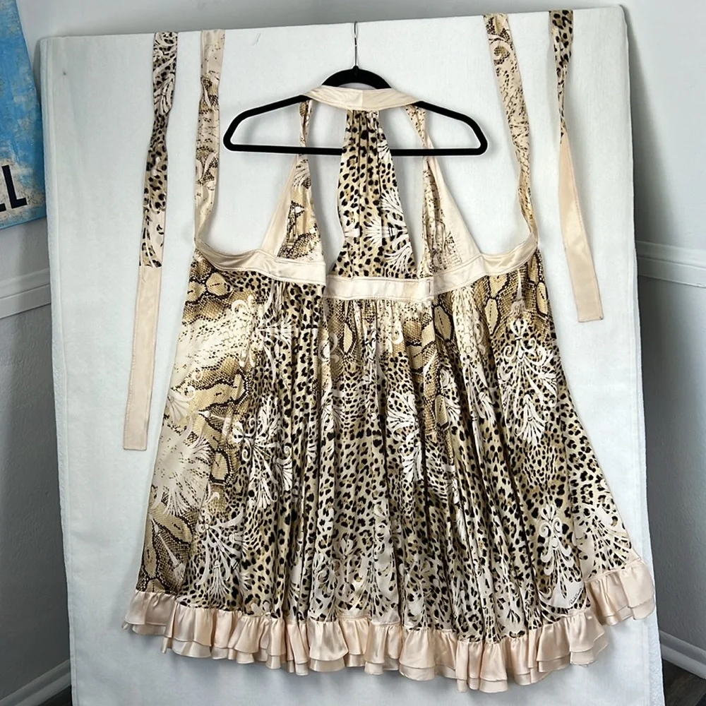 Roberto Cavalli Vintage Like New 100% Silk Leopard Print Wrap dress Sz.38 XS /S - Picture 4 of 13